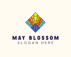 Colorful Stained Glass House logo design