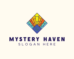 Colorful Stained Glass Home logo design