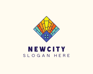 Colorful Stained Glass Home logo design