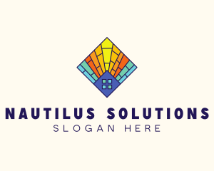 Colorful Stained Glass Home logo design