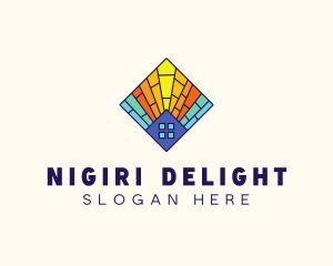 Colorful Stained Glass Home logo design