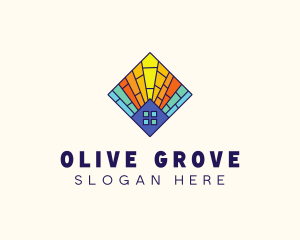 Colorful Stained Glass Home logo design