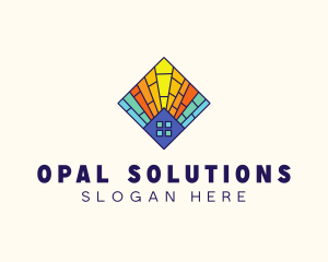 Colorful Stained Glass Home logo design