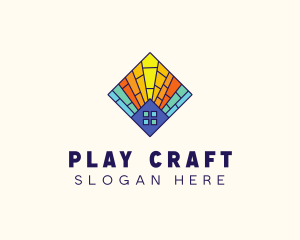 Colorful Stained Glass Home logo design