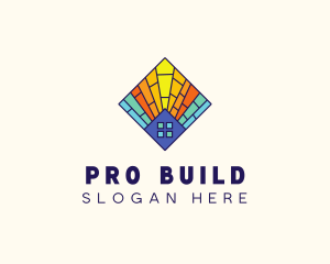 Colorful Stained Glass Home logo design