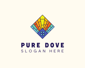 Colorful Stained Glass Home logo design