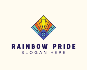 Colorful Stained Glass Home logo design