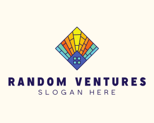 Colorful Stained Glass Home logo design