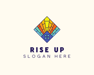 Colorful Stained Glass Home logo design