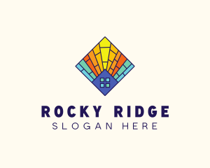 Colorful Stained Glass House logo design