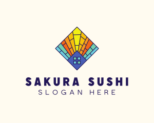 Colorful Stained Glass Home logo design