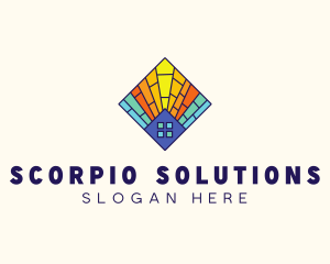 Colorful Stained Glass Home logo design