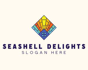 Colorful Stained Glass Home logo design