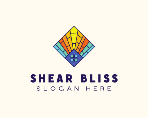 Colorful Stained Glass Home logo design