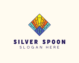 Colorful Stained Glass Home logo design