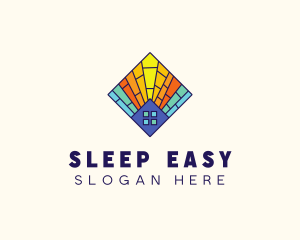 Colorful Stained Glass Home logo design