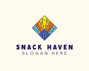 Colorful Stained Glass Home logo design