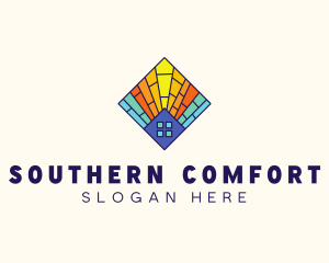 Colorful Stained Glass Home logo design