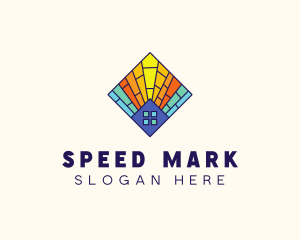 Colorful Stained Glass Home logo design