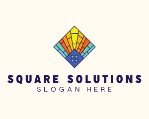 Colorful Stained Glass Home logo design