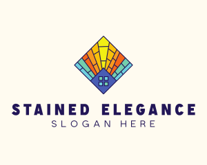 Colorful Stained Glass Home logo design