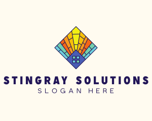 Colorful Stained Glass Home logo design