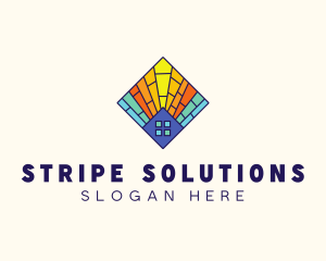 Colorful Stained Glass Home logo design