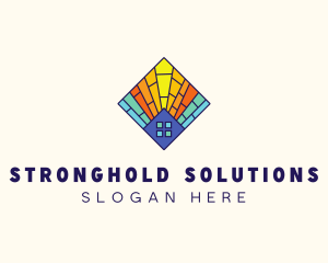 Colorful Stained Glass Home logo design