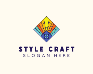 Colorful Stained Glass Home logo design