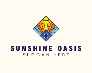 Colorful Stained Glass Home logo design