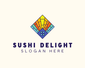 Colorful Stained Glass Home logo design