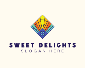 Colorful Stained Glass Home logo design