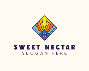 Colorful Stained Glass Home logo design