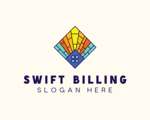 Colorful Stained Glass Home logo design