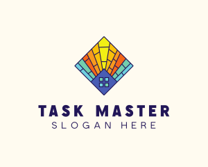 Colorful Stained Glass Home logo design