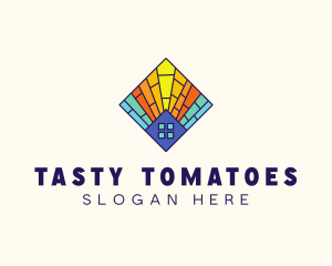 Colorful Stained Glass Home logo design