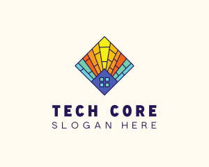 Colorful Stained Glass Home logo design