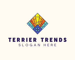 Colorful Stained Glass House logo design