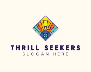 Colorful Stained Glass Home logo design