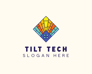 Colorful Stained Glass Home logo design