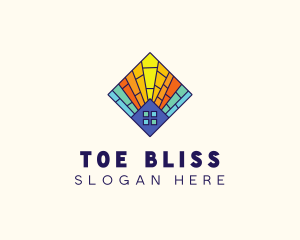 Colorful Stained Glass Home logo design