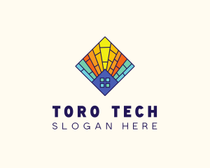 Colorful Stained Glass Home logo design