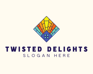 Colorful Stained Glass House logo design