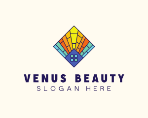 Colorful Stained Glass Home logo design