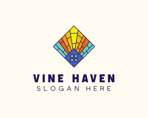 Colorful Stained Glass Home logo design