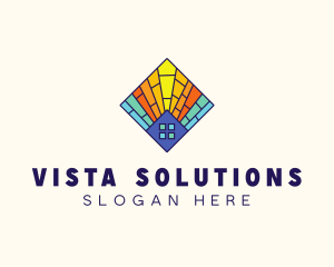 Colorful Stained Glass Home logo design