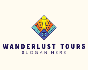 Colorful Stained Glass Home logo design