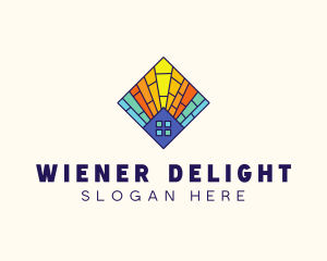 Colorful Stained Glass Home logo design