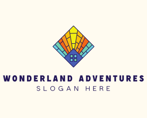 Colorful Stained Glass Home logo design