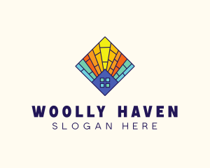 Colorful Stained Glass House logo design